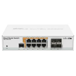 Mikrotik Cloud Router Switch CRS112-8P-4S-IN, QCA8511 400Mhz CPU, 128MB RAM, 8×G-LAN PoE-out, 4×SFP, RouterOS L5, desktop kućište, rack mount, PSU