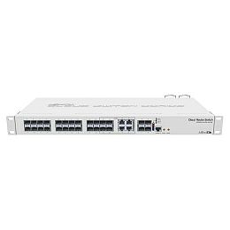 Mikrotik Cloud Router Switch CRS328-4C-20S-4S+RM, 800 MHz CPU, 512MB RAM, 24×SFP, 4×SFP+, 4×Combo, (1×GLAN/SFP), RouterOS L5/SwitchOS, 1U rackmount, Dual PSU