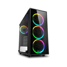Sharkoon TG4 RGB Midi Tower ATX kućište bez napajanja, prozirna prednja/bočna stranica, crno