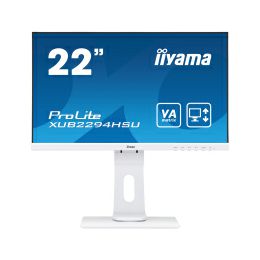 IIYAMA 22" XUB2294HSU-W1 (21.5") 1920×1080 VA, UltraSlim, 75Hz, Pivot, 4ms, VGA/HDMI/DP, 2×USB2.0, zvučnici, bijeli