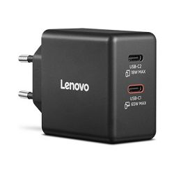 LENOVO Dual USB-C 65W GaN Charger Black 40AW065BEU