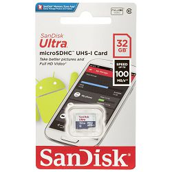 Memorijska kartica SANDISK, Micro SDHC Ultra, 32 GB, SDSQUNR-032G-GN3MN, 100MB/s SDSQUNR-032G-GN3MN