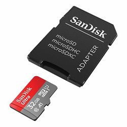 Memorijska kartica SANDISK, micro SDXC Ultra Android, 32 GB, SDSQUA4-032G-GN6MA, A1 Class 10 UHS-I, 120MB/s + SD Adapter SDSQUA4-032G-GN6MA