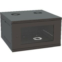 IPCOM 19" zidni ormar 6U - 600×450×345mm, staklena vrata, crni (2/2)