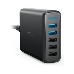 Anker PowerPort Speed 5 stolni brzi adapter/punjač, 5×USB(A) 63W Dual Qualcomm Quick Charge 3.0, PowerIQ, VoltageBoost, A2054L11