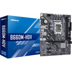 ASRock MB B660M-HDV, S.1700, DDR4/5066MHz(OC), PCIe 4.0, G-LAN, VGA/DP/HDMI, mATX
