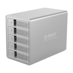 Orico 3.5" HDD eksterno USB 3.0 kućište za 5 diskova sa tool free funkcijom, aluminij (ORICO-9558U3-EU-BK-BP)