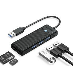 Orico 5-portni Hub, 3×USB-A 3.0, 1×SD, 1×TF, crni (ORICO-PAPW3AT-U3-015-BK-BP)