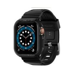 Spigen Rugged Armor Pro, zaštitna maska s remenom za Apple pametni sat, crna - Apple Watch 8/7 (45mm)/SE 2022/6/SE/5/4 (44mm)