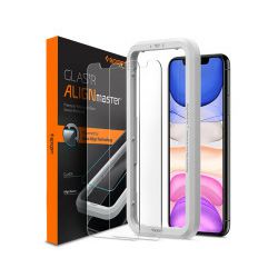 Spigen Align Glas.tR, zaštitno staklo za ekran telefona, 2 kom + okvir za instalaciju - iPhone 11/XR (AGL00101)