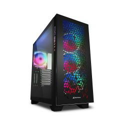 Sharkoon ELITE SHARK CA300H Tower E-ATX kućište bez napajanja, prozirne bočne stranice, prednji/stražnji RGB ventilatori 4×120mm, crno