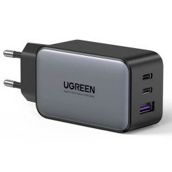 UGREEN GaN II Tech zidni punjač 65W, 1×USB-A/2×USB-C, PD3.0/QC4.0+, crni