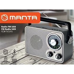 Radio prijemnik MANTA RDI-FM3AN, radio FM, USB, microSD, DC, baterija, srebrni MAN RDI-FM3AN
