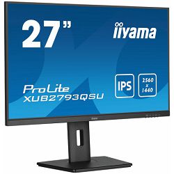 IIYAMA 27" XUB2793QSU-B7 QHD (2560x1440) IPS, Pivot, 100Hz, 16:9, 1ms, 300 cd/m2, 1300:1, 1xHDMI/DP, USB HUB 2x3.2, zvučnici, crni