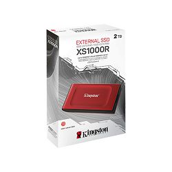 KINGSTON XS1000 eksterni SSD disk 2TB, USB 3.2 Gen 2 Type-C, USB-C to USB-A cable, crveni, SXS1000/2000G