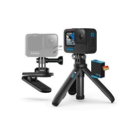 Sportska digitalna kamera GOPRO HERO 10 Black, 5K60/4K120, 23MP, Touchscreen, Voice Control, HyperSmooth 4.0, GPS + Curved Adhesive Mount, Mounting Buckle i Thumb Screw  CHDRB-101-CN