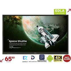 BenQ 65" RE6504A Touchscreen 4K UHD (3840×2160) IPS, 16:9, 8GB/64GB, 450cd/m2, 1200:1, 4xHDMI, 5xUSB-A, 2xUSB-C, 2xUSB-B, zvučnici, Android 14, crni