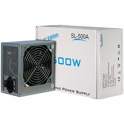 Power Supply INTER-TECH IT-SL500, 500W, AC 230V, 50/60Hz, DC 3.3/5/±12V, 3x S-ATA, Retail, Passive PFC, 1x120