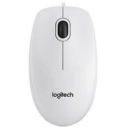 LOGITECH B100 Corded Mouse - WHITE - USB - B2B