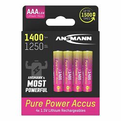 Ansmann Pure Power Li-Ion battery AAA HR03 type 1400 (min. 1250 mAh)