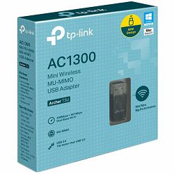 TP-Link Archer T3U AC1300 Mini Wi-Fi MU-MIMO USB Adapter,Mini Size, 867Mbps at 5GHz + 400Mbps at 2.4GHz, USB 3.0