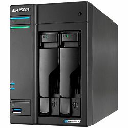 ASUSTOR Lockerstor 2-Bay NAS, Intel Quad-Core, 4GB DDR4 SODIMM , M.2 Slots (2280 NVMe SSD) x2, 2.5 GbE x 2, USB 3.2 Gen 1 x 3, WOW/WOL, AES-NI HW encryption, MyArchive, SSD Caching, Snapshot, 3yrs