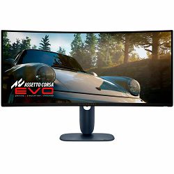 Monitor Alienware 34 Gaming AW3425DW Curved, 3440x1440, WQHD, 240Hz, QD-OLED Anti-Glare, 21:9, 1500000:1, 250/1000 cd/m2,AMD FreeSync+ VESA, 0.03ms, 178/178, DP, 2x HDMI, USB-A, USB-B, USB-C, Tilt, Sw