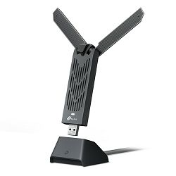 TP-Link BE6500 Archer TBE400UH Wi-Fi 7 High Gain Wireless USB Adapter, 2882Mbps/2882Mbps/688Mbps (2.4GHz/5GHz/6GHz), 2× High-Gain Tri-Band Antennas