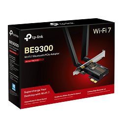 TP-Link BE9300 Archer TBE552E bežični Tri-Band Wi-Fi 7, BT5.4 PCI-E adapter, 5760Mbps/2880Mbps/688Mbps (2.4GHz/5GHz/6GHz), MLO, 2×antene