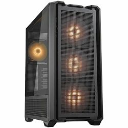 COUGAR | MX600 Black | PC Case | Mid Tower / Mesh Front Panel / 3 x 140mm + 1 x 120mm Fans / Transparent Left Panel