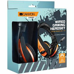 CANYON Star Raider GH-1A, Gaming headset 3.5mm jack with adjustable microphone and volume control, with 2in1 3.5mm adapter, cable 2M, Black, 0.23kg