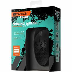 CANYON Puncher GM-11, Gaming Mouse with 7 programmable buttons, Pixart 3519 optical sensor, 4 levels of DPI and up to 4200, 5 million times key life, 1.65m Ultraweave cable, UPE feet and colorful RGB 