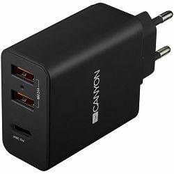 CANYON charger H-08 PD 30W USB-C 2USB-A Black