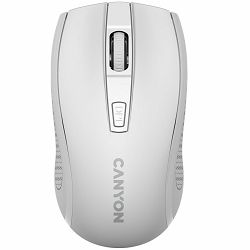 CANYON MW-7, 2.4Ghz wireless mouse, 6 buttons, DPI 800/1200/1600, with 1 AA battery ,size 110*60*37mm,58g,white