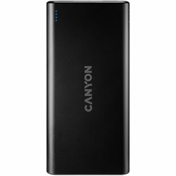 CANYON PB-106 Power bank 10000mAh Li-poly battery, Input 5V/2A, Output 5V/2.1A(Max), USB cable length 0.3m, 140*68*16mm, 0.24Kg, Black