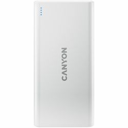 CANYON PB-106, Power bank 10000mAh Li-poly battery, Input 5V/2A, Output 5V/2.1A(Max), USB cable length 0.3m, 140*68*16mm, 0.24Kg, White