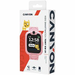 CANYON Tommy KW-31, Kids smartwatch, 1.54 inch colorful screen, Camera 0.3MP, Mirco SIM card, 32+32MB, GSM(850/900/1800/1900MHz), 7 games inside, 380mAh battery, compatibility with iOS and android, re