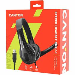 CANYON PC headset ?HSC-1 PC Mic Flat 2m Black