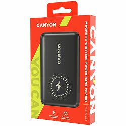 CANYON PB-1001 18W PD+QC 3.0+10W Magnet wireless charger powerbank 10000mAh Li-poly battery, Lightning Input:DC5V/2A, 9V/2A Type c PD Input: DC5V/3A, 9V/2A, Type C PD output:5V/3A,9V/2.2A,12V/1.5A QC 