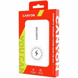 CANYON PB-1001 18W PD+QC 3.0+10W Magnet wireless charger powerbank10000mAh Li-poly battery,Lightning Input: DC5V/2A, 9V/2A Type c PD Input: DC5V/3A, 9V/2A, Type C  PD output:5V/3A,9V/2.2A,12V/1.5AQC 
