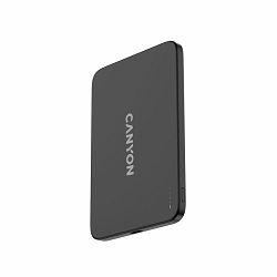 CANYON OnPower 503 Air 3000mAh Ultra-Slim Magnetic Wireless Power Bank, Full Metal Body, 5.8mm Thin Design, USB-C Charging, Dark Grey