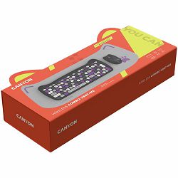 CANYON HSET-W6 EN/AD Keyboard+Mouse Kitty Edition AAA+?? Wireless Violet