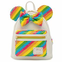 LOUNGEFLY DISNEY SEQUIN RAINBOW MINNIE MINI BACKPACK - 671803372467