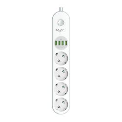 MOYE VOLTAIC POWER STRIP 16A/4000W/4USB/4 SOCKETS - 8605042604715