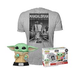 FUNKO POP & TEE: MANDO - GROGU W/COOKIE - 889698636247