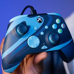 PDP XBOX WIRED CONTROLLER REMATCH - BLUE TIDE GLOW IN THE DARK - 708056071318