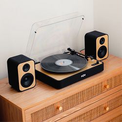 HOUSE OF MARLEY REVOLUTION BT TURNTABLE WITH SPEAKERS SIGNATURE BLACK - 846885011379