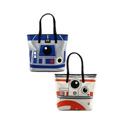 LOUNGEFLY STAR WARS R2D2 BB8 2 SIDED BIG FACE TOTE BAG - 192232000290