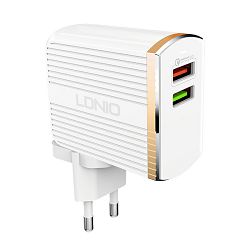 LDNIO SET ADAPTER A2502Q 220V 2X USB 1X QC 3.0 1x 2,4A + MICRO CABLE - 6933138625026