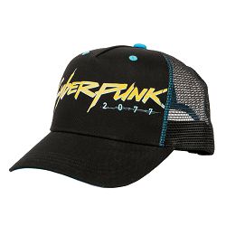 JINX CYBERPUNK 2077 CYBERPUNKER TRUCKER HAT BLACK/BLUE - 889343133824